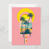 Tropical Summer Sunset Süßigkeiten Paradies Feiertagspostkarte (Vorne/Hinten)