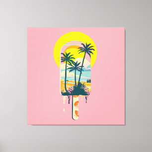 Tropical Summer Sunset Süßigkeiten Paradies Leinwanddruck
