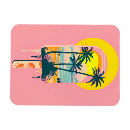 Tropical Summer Sunset Süßigkeiten Paradies Magnet (Horizontal)