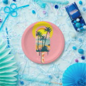 Tropical Summer Sunset Süßigkeiten Paradies Pappteller (Party)