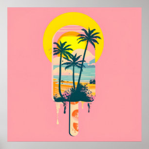 Tropical Summer Sunset Süßigkeiten Paradies Poster
