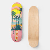 Tropical Summer Sunset Süßigkeiten Paradies Skateboard (Vorderseite)