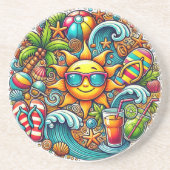 Tropical Summer Vibes Getränkeuntersetzer (Vorne)