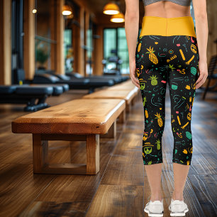 Tropical Summer Vibes Pattern - Fun und farbenfroh Capri Leggings
