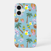 Tropical Summer Vibes Pattern Phone Case iPhone 16 Hülle (Rückseite)