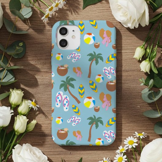 Tropical Summer Vibes Pattern Phone Case iPhone 16 Hülle
