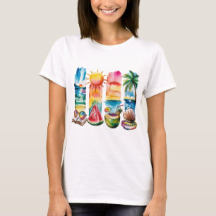 Tropical Summer Vibes - Retro Beach Shirt