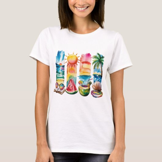 Tropical Summer Vibes - Retro Beach Shirt (Vorderseite)