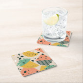 Tropical & Summer Vibes Square Paper Coaster Rechteckiger Pappuntersetzer (Vor Ort)