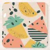 Tropical & Summer Vibes Square Paper Coaster Rechteckiger Pappuntersetzer (Vorderseite)