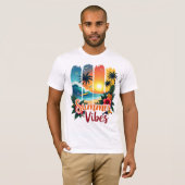 Tropical Summer Vibes Sunset - farbenfrohe Sonnenu T-Shirt (Vorne ganz)