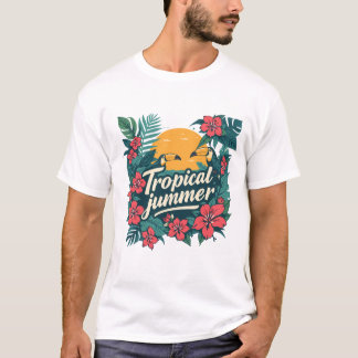 Tropical Summer Vibes T-Shirt – Retro-Dschungel-De