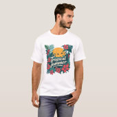 Tropical Summer Vibes T-Shirt – Retro Jungle Desig (Vorne ganz)