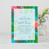 Tropical Summer Virtual Birthday Party Einladung (Stehend Vorderseite)