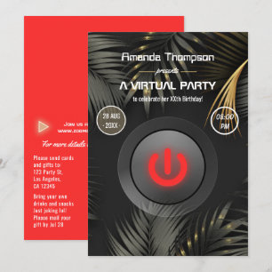 Tropical Summer Virtual Birthday Party Einladung