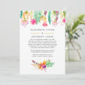 Tropical Summer Virtual Wedding Gästeliste Ankündigung (Stehend Vorderseite)