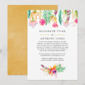 Tropical Summer Virtual Wedding Gästeliste Ankündigung (Vorne/Hinten)