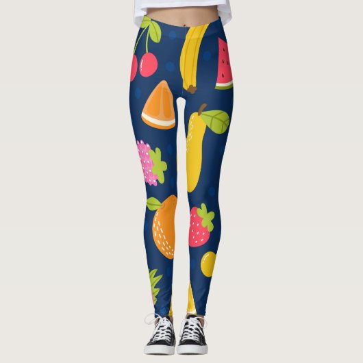 Tropical Summer Waves Beach Party Muster Leggings (Vorderseite)