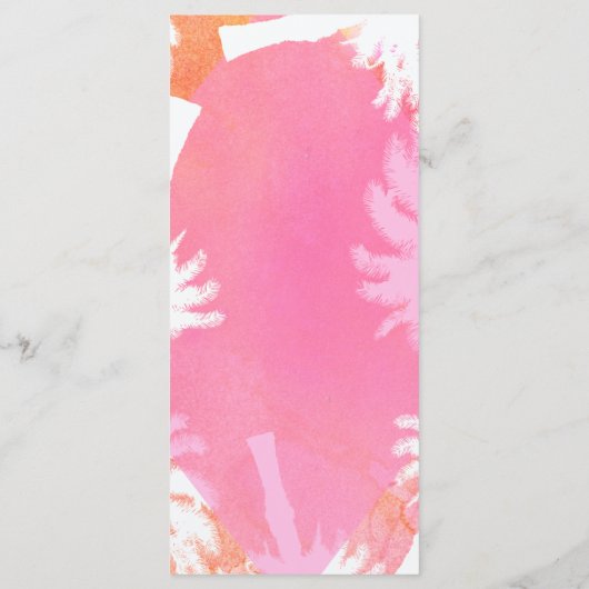 Tropical Summer Wedding Menu Cards Menükarte (Rückseite)