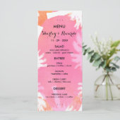 Tropical Summer Wedding Menu Cards Menükarte (Stehend Vorderseite)