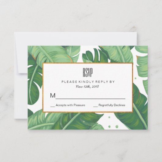 Tropical Summer Wedding RSVP Card (Vorderseite)