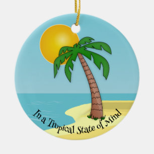 Tropical Sun Design Keramik Ornament