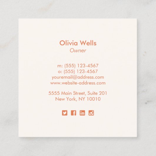 Tropical Sun Mobile Spray Tan Calling Card Telefonnummerkarte (Rückseite)