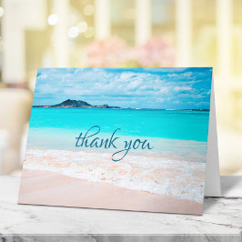 Tropical Sunny Hawaii Türkis Beach Foto Script Dankeskarte