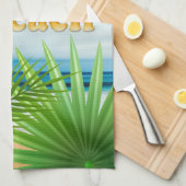 Tropical Sunrise Beach Paradies Geschirrtuch (Viertel Falte)