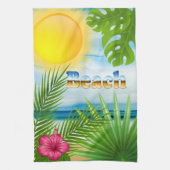 Tropical Sunrise Beach Paradies Geschirrtuch (Vertikal)