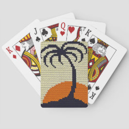Tropical Sunrise Crochet Print Classic Spielkarten
