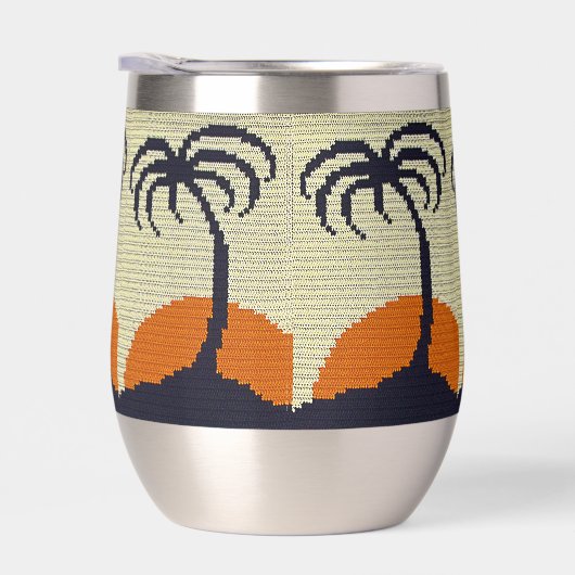 Tropical Sunrise Palm Trees Artisan Crochet Print (Rechts)