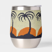 Tropical Sunrise Palm Trees Artisan Crochet Print (Links)