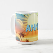 Tropical Sunrise Personalisiert  Kaffeetasse (Vorderseite Links)