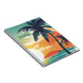 Tropical Sunset and Palm Tree Beach Aesthetic Notizblock (Rechte Seite)