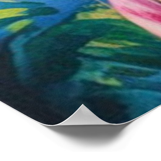 Tropical Sunset Babe Poster - Lebhafter Retro Stra (Ecke)