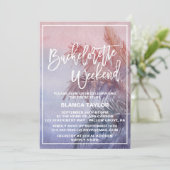 Tropical Sunset Bachelorette Weekend Einladung (Stehend Vorderseite)