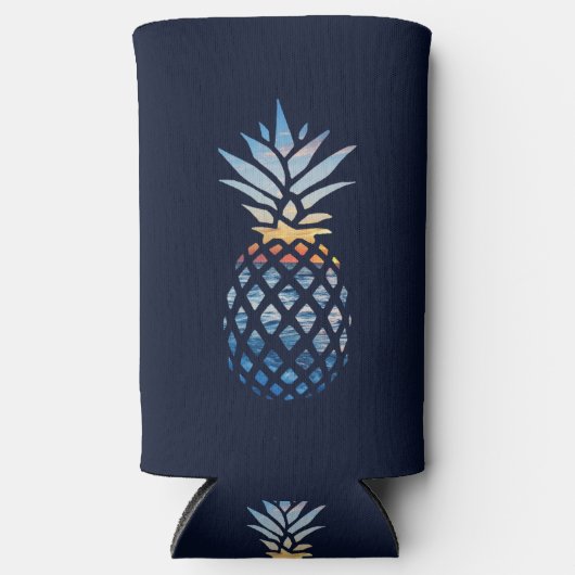 Tropical Sunset Beach Ananas mit Ozean Dosenkühler (Vorderseite)