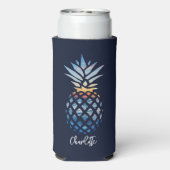 Tropical Sunset Beach Ananas Personalisiert Selters Dosenkühler (Seltzer Rückseite)
