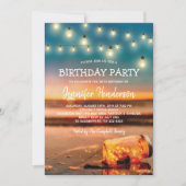 Tropical Sunset Beach Birthday Party Einladung (Vorderseite)