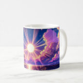 Tropical Sunset Beach Fantasy Malerei Kaffeetasse (VorderseiteRechts)