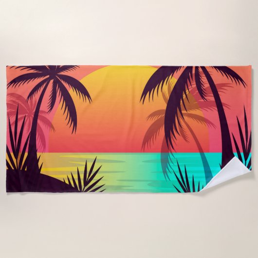 Tropical Sunset Beach Handtuch (Vorderseite)