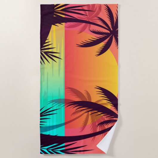 Tropical Sunset Beach Handtuch (Vorderseite)