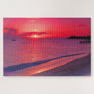 Tropical Sunset Beach Jigsaw Puzzle