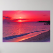 Tropical Sunset Beach Large Wall Poster (Vorne)