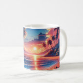 Tropical Sunset Beach Malerei Kaffeetasse (VorderseiteRechts)