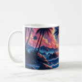 Tropical Sunset Beach Malerei Kaffeetasse (Links)