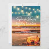Tropical Sunset Beach Mason Jar Lights Wedding Einladung (Vorderseite)
