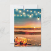 Tropical Sunset Beach Mason Jar Wedding RSVP Karte (Rückseite)
