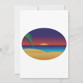 Tropical Sunset Beach Palm Blätter Ocean Waves Einladung (Vorderseite)